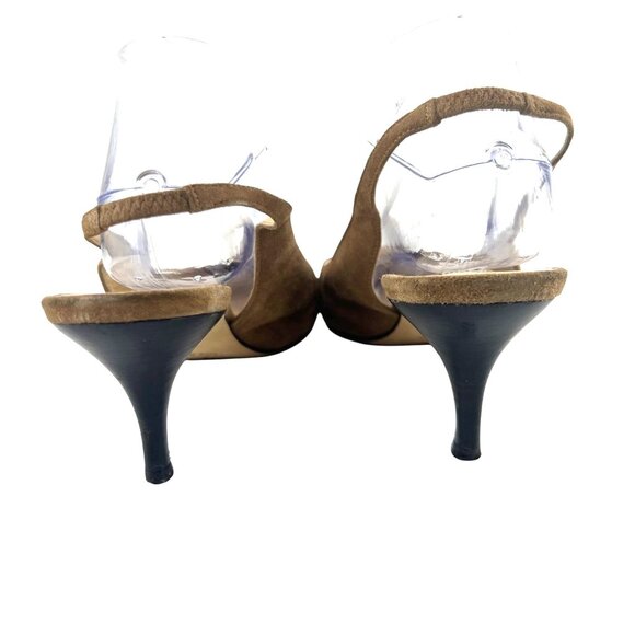 Isaac Mizrahi Womens 10M Camel Brown Career Suede 2.5" Slingback Pumps Heels - Picture 6 of 13